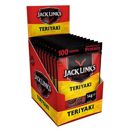 JACK LINKS 1.25 oz. Teriyaki Beef Jerky, PK60 10000008424